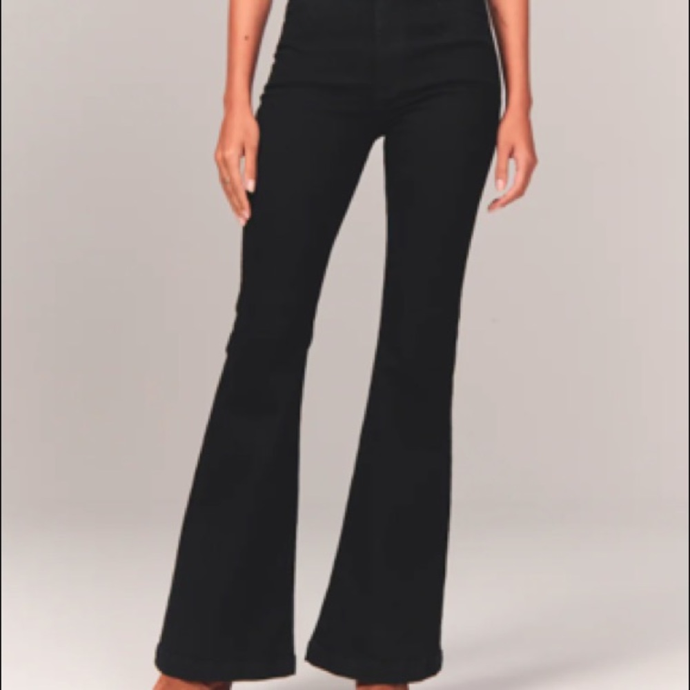 Abercrombie & Fitch Ultra High Rise Flare Jeans (Black)